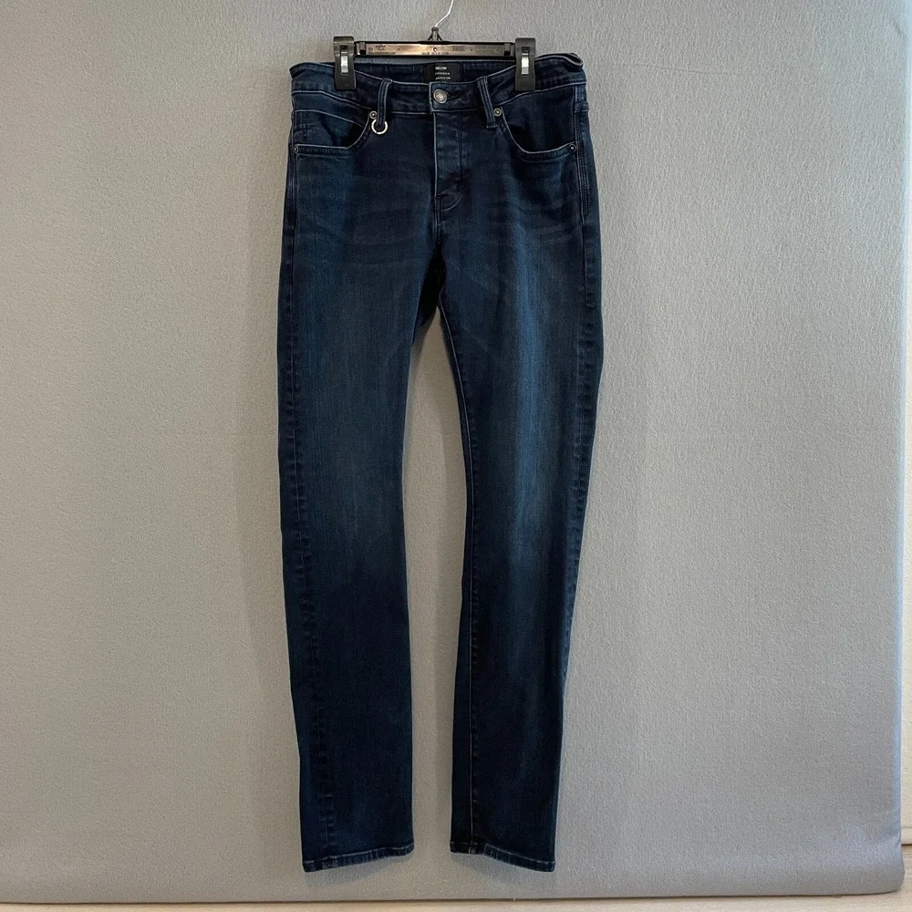 Neuw Iggy Skinny Mens Jeans Dark‎ Wash Blue Denim Size 30x32 Button Fly